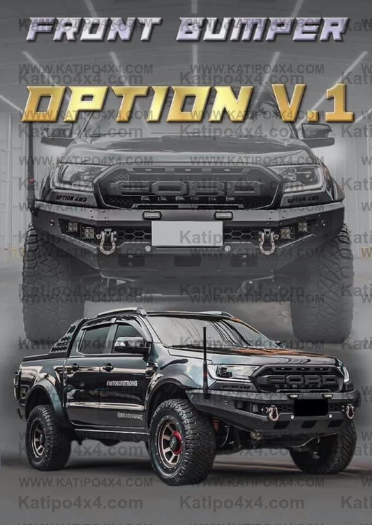 OPTION4WD - V.1 FRONT WINCH BAR - FORD RANGER & EVEREST (2015-2022) kit