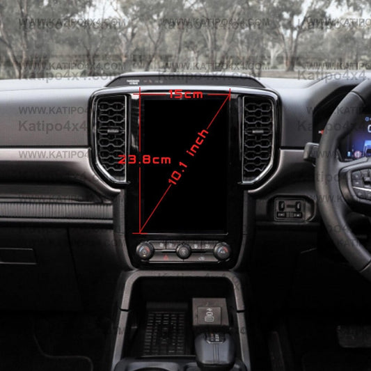 ABS Carbon Fiber Color 10.1 12 inch Navigation AC Outlet Vent Frame Trim Cover Interior Decorative for Ford Ranger Everest 2023