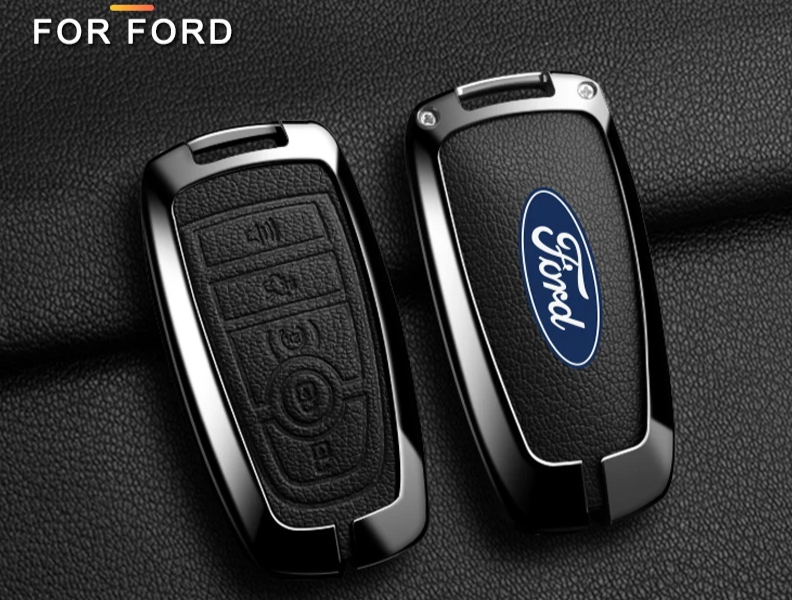 Premium key fob Cover in Alloy & Leather for 2022+ FORD RANGER, EVEREST & RAPTOR ( FREE WORLDWIDE SHIPPING )
