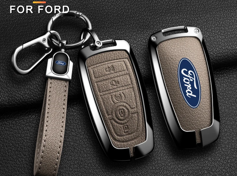 Premium key fob Cover in Alloy & Leather for 2022+ FORD RANGER, EVEREST & RAPTOR ( FREE WORLDWIDE SHIPPING )