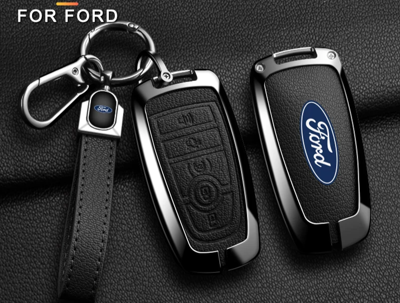Premium key fob Cover in Alloy & Leather for 2022+ FORD RANGER, EVEREST & RAPTOR ( FREE WORLDWIDE SHIPPING )