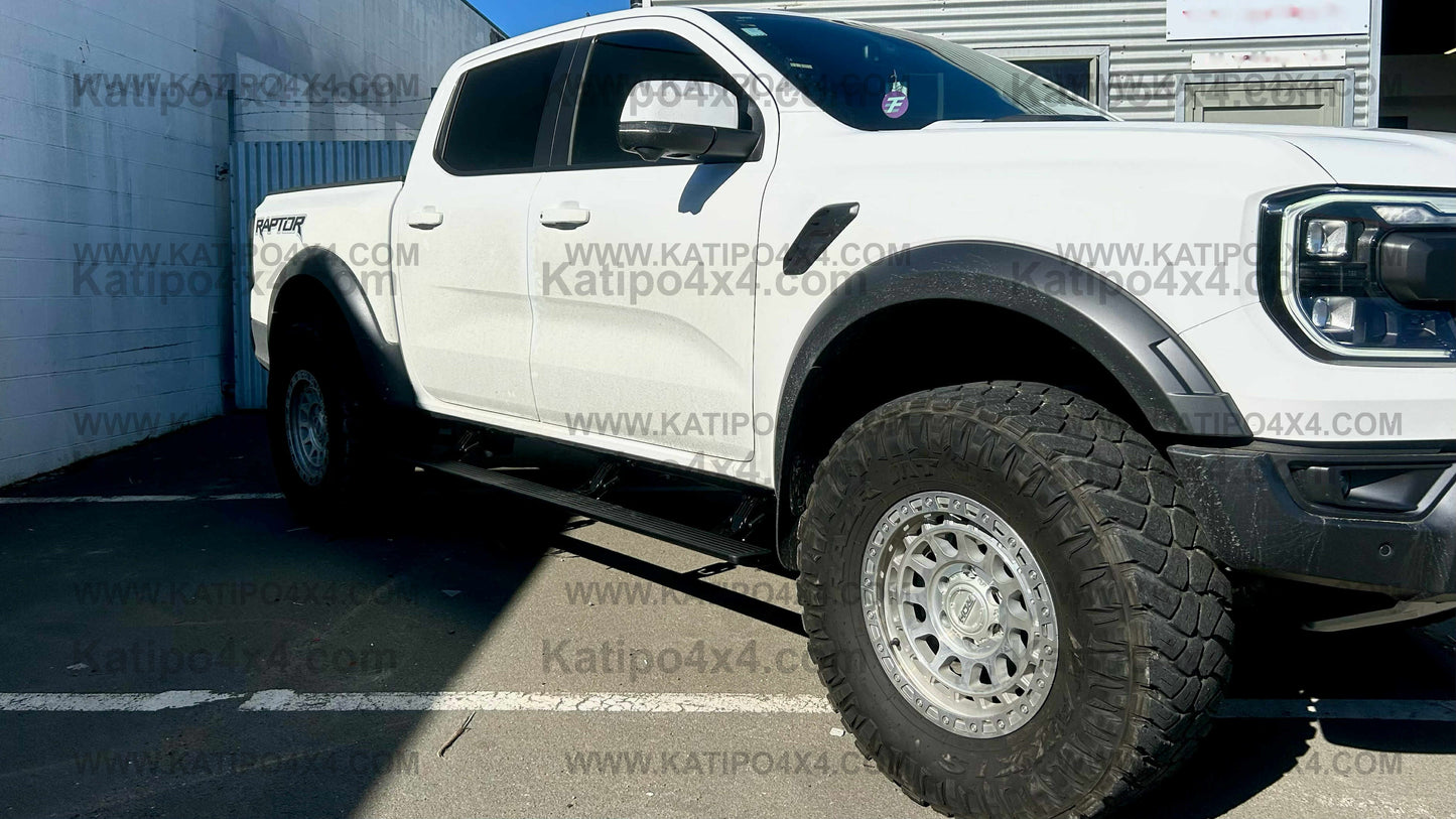 ELECTRIC POWER RETRACTABLE BOARD / FORD RANGER,  RAPTOR SIDE STEPS (2012-2025+) with LED Lights - Or NO LIGHTS