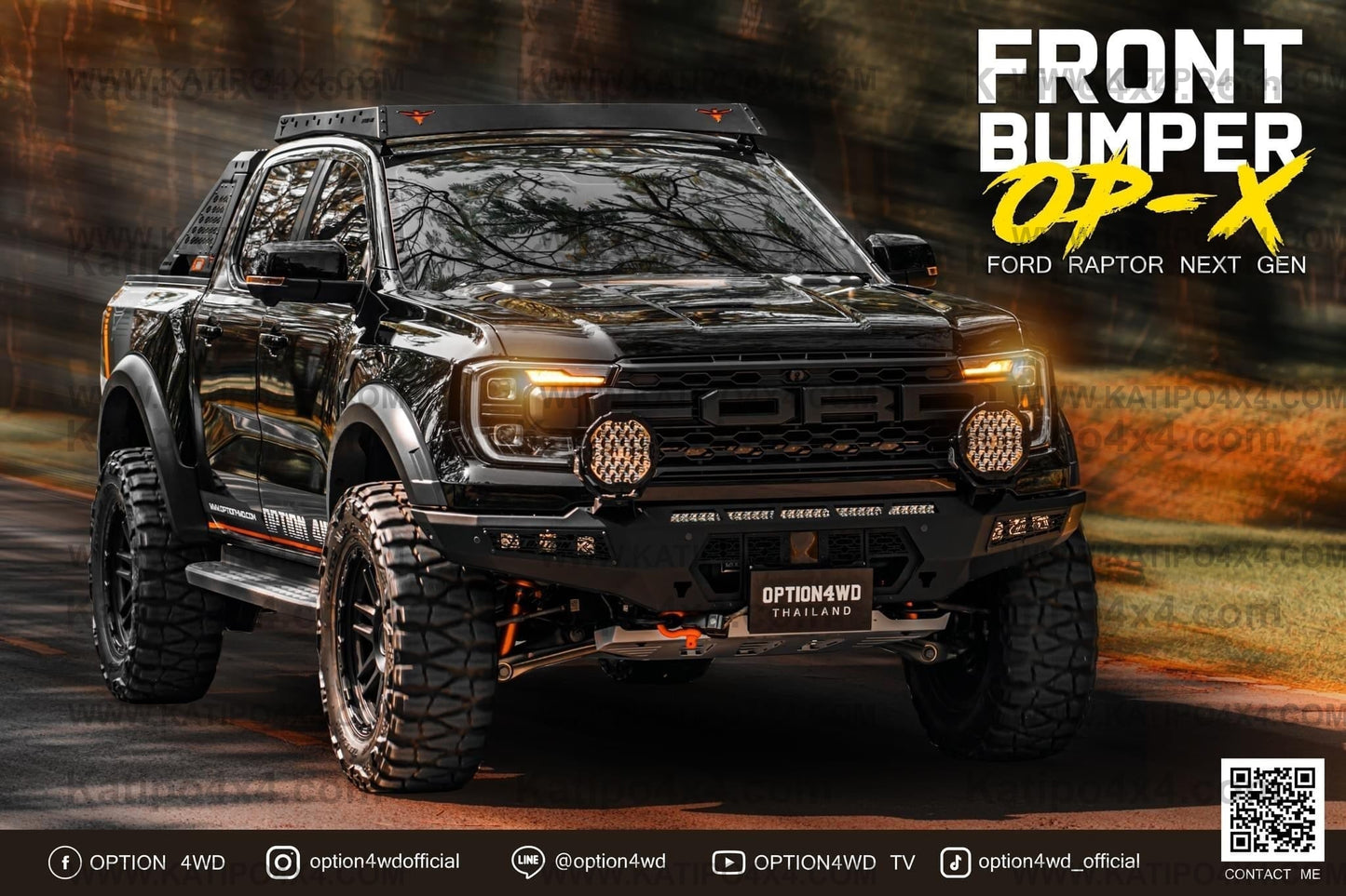 OPTION4WD - NEXT-GEN RAPTOR OP-X FRONT WINCH BAR