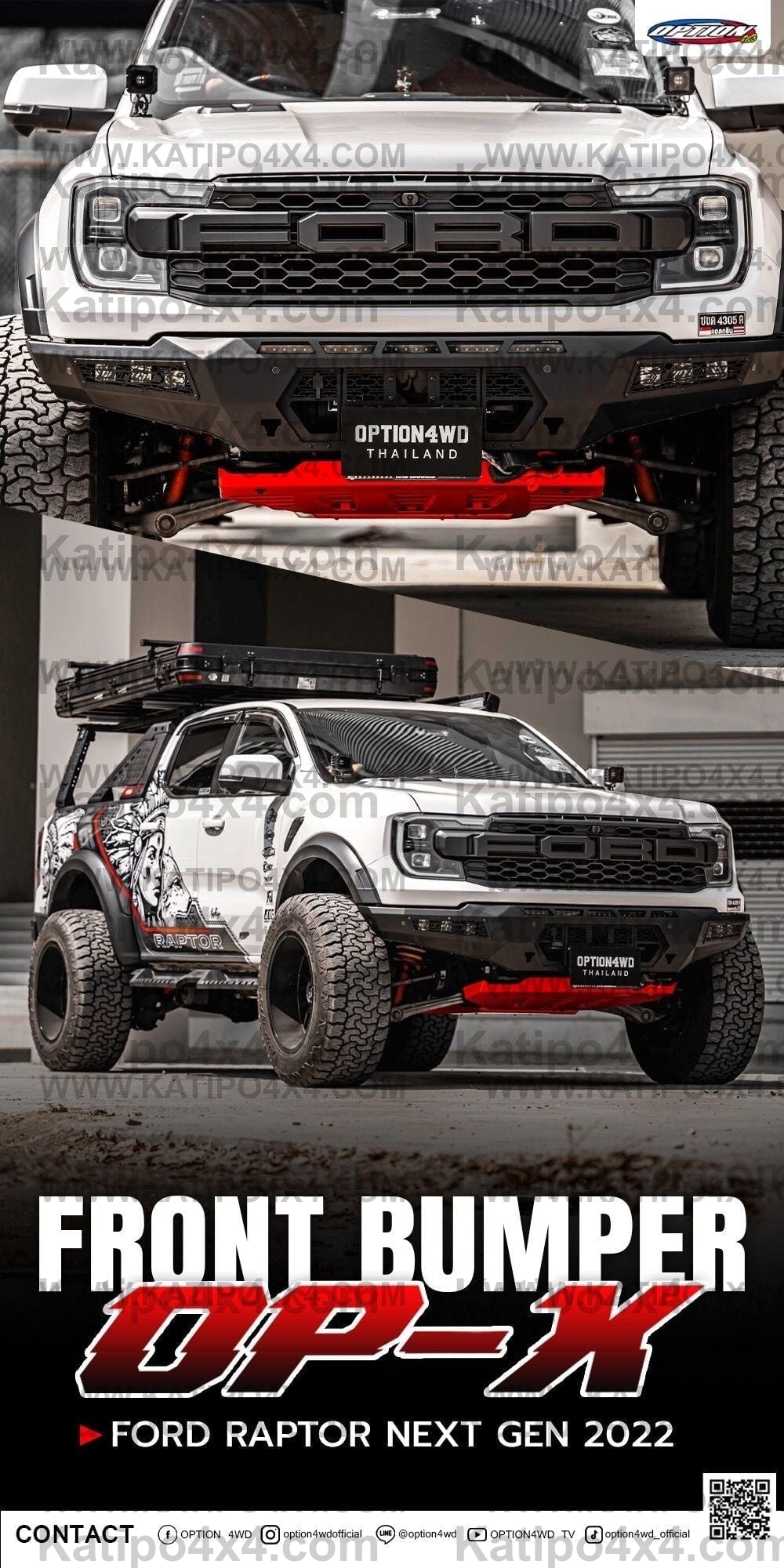 OPTION4WD - NEXT-GEN RAPTOR OP-X FRONT WINCH BAR