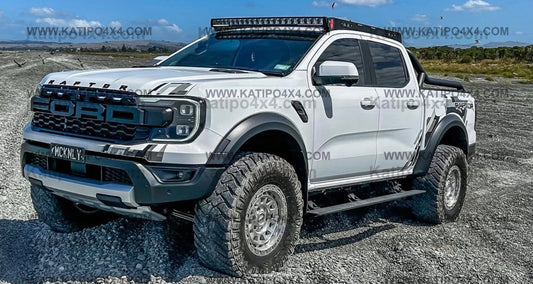 ELECTRIC POWER RETRACTABLE BOARD / FORD RANGER,  RAPTOR SIDE STEPS (2012-2025+) with LED Lights - Or NO LIGHTS