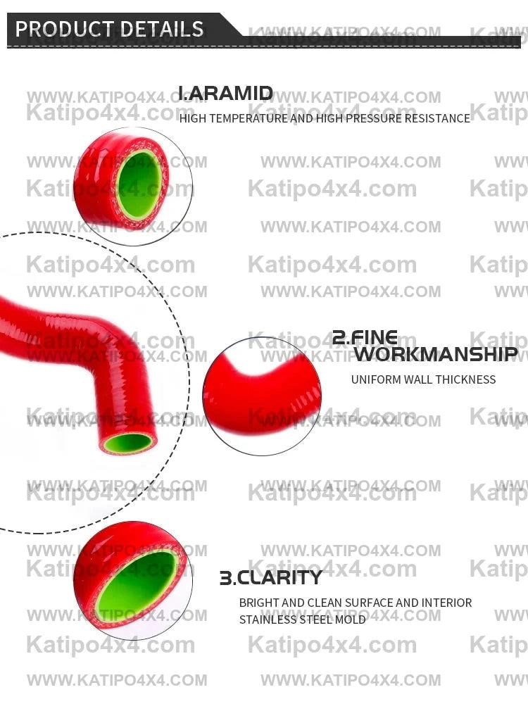 3.2L DIESEL, Ford Ranger & Mazda BT-50 2012-2022 Silicone Radiator Coolant Hose Kit