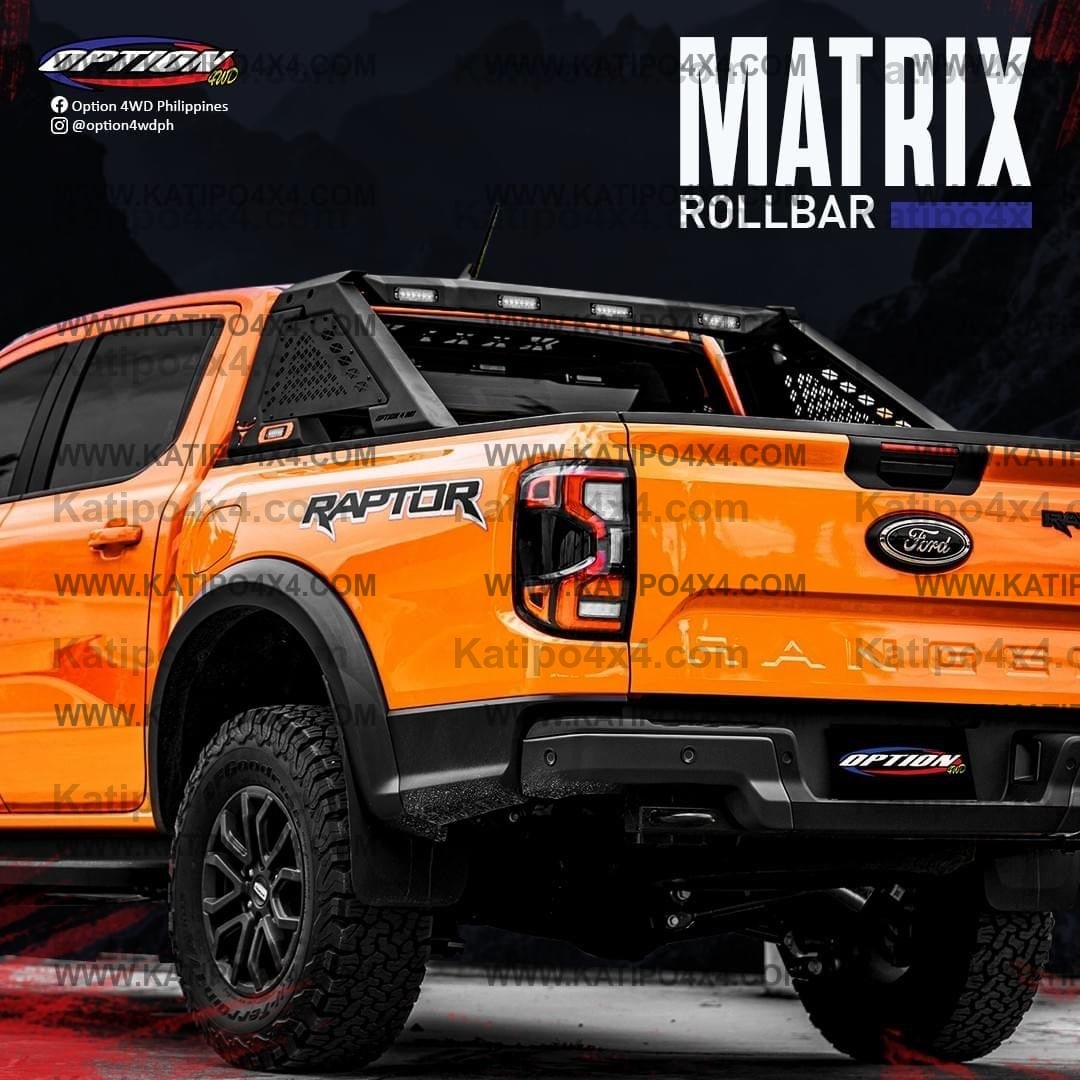 MATRIX SPORT BAR ( NEXT-GEN FORD RANGER & RAPTOR ) Suitable to fit onto HARD-LID