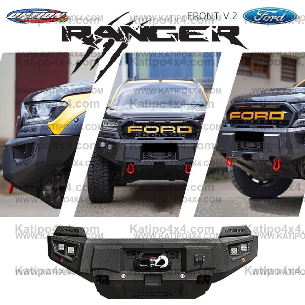 OPTION4WD - V.2 FRONT WINCH BAR, RANGER & EVEREST