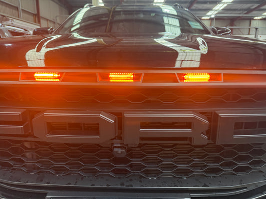 2022+ NEXT-GEN RANGER RAPTOR GRILL LIGHTS 3PC AMBER OR WHITE LED FRONT GRILL LIGHT LAMPS