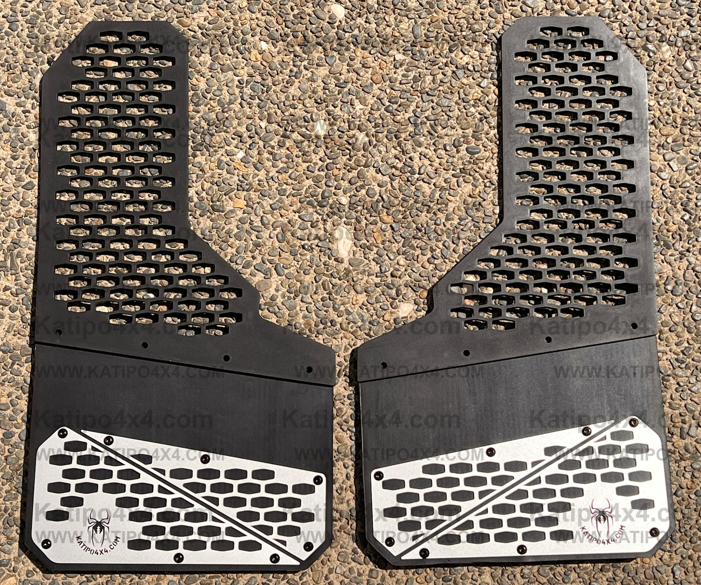 Universal Wide Wheel Mud Flaps ( 2pc ) KATIPŌ-MESH Mud Flaps ( Rubber Flex Model )