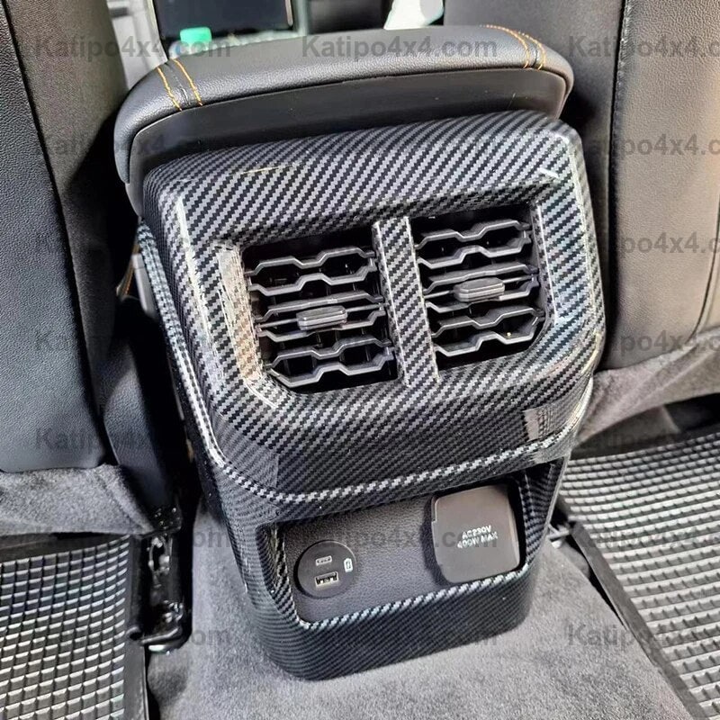 LHD & RHD For NEXT-GEN Ford Ranger & RAPTOR 2023+ ABS Carbon Fiber Rear Air Conditioning Vent Frame Cover