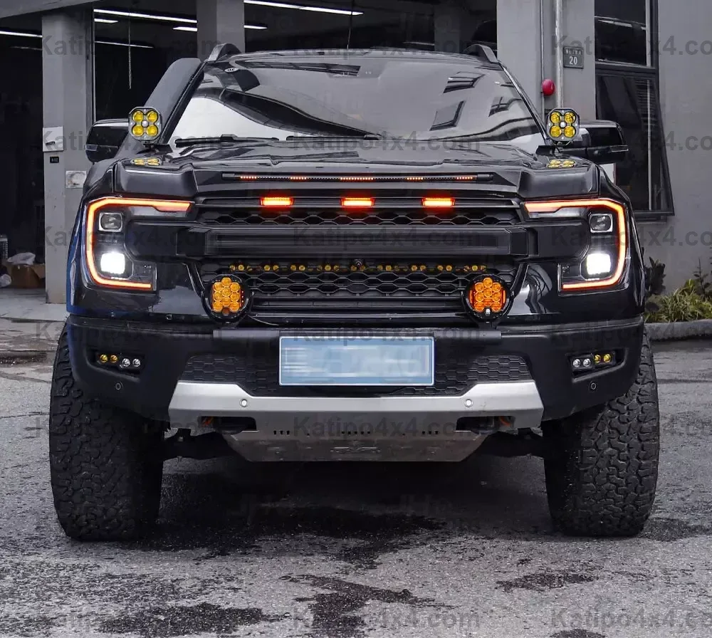 USA STYLE Amber Front Headlight  Daytime Running Lights Replace WHITE Unit For NEXT-GEN FORD RANGER , RAPTOR & EVEREST