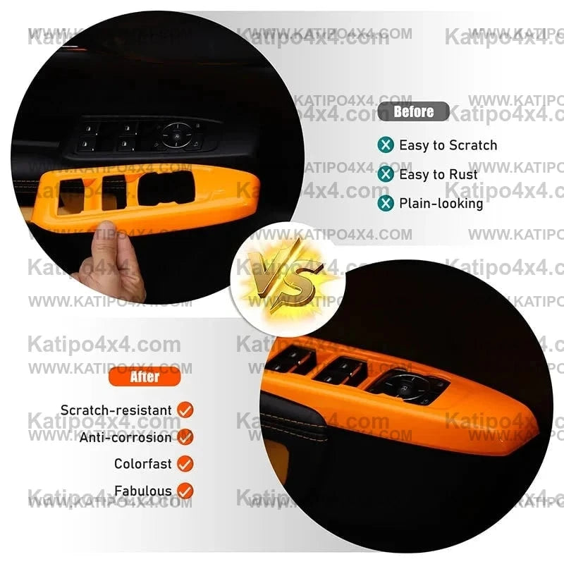 NEXT-GEN Ford Ranger & Raptor 2022-2024+ ABS Orange Car Center Control Panel Steering Wheel Decorative Interior Parts