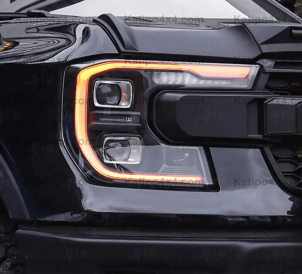 USA STYLE Amber Front Headlight  Daytime Running Lights Replace WHITE Unit For NEXT-GEN FORD RANGER , RAPTOR & EVEREST