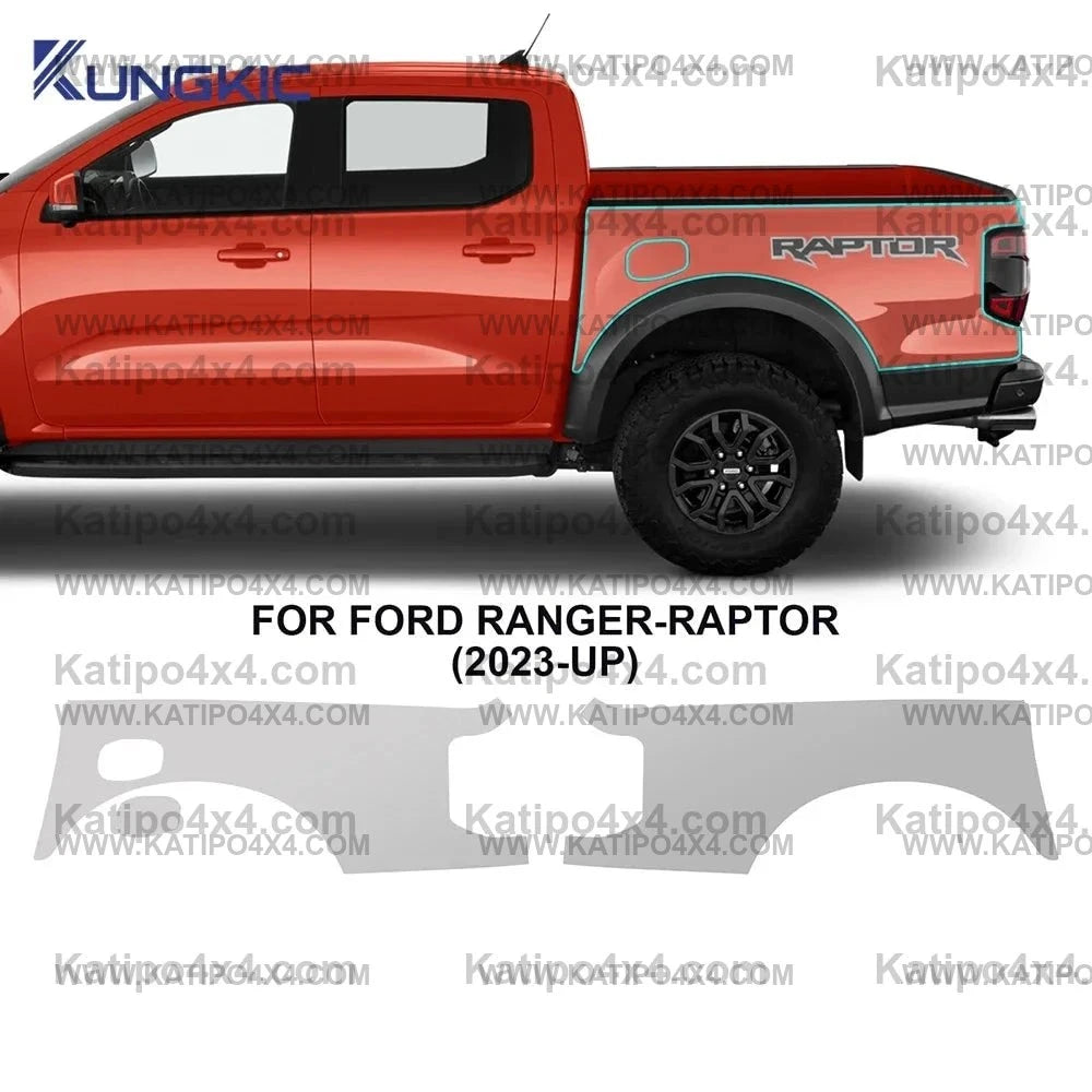 Car Pre-cut Paint Protection Film For Ford Ranger, Platinum, Wildtrak, Raptor, XL 2022+ . Self-Healing PPF  Anti-Scratch