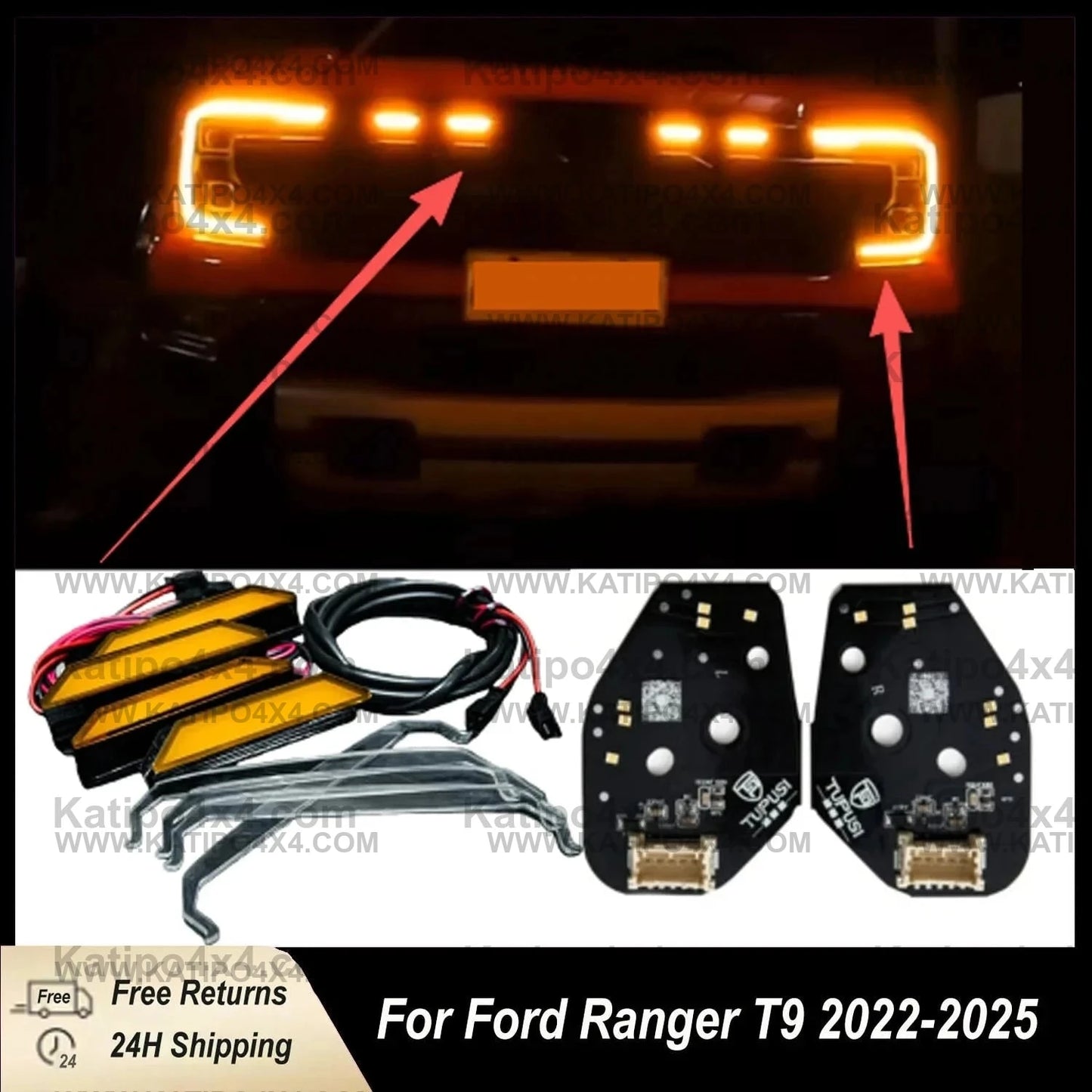 VENOM EDITION DRL — Unleashed!  Amber Grill Lights & Daytime Running Light Package Kit for 2022+ Ford Ranger Raptor NEXT-GEN