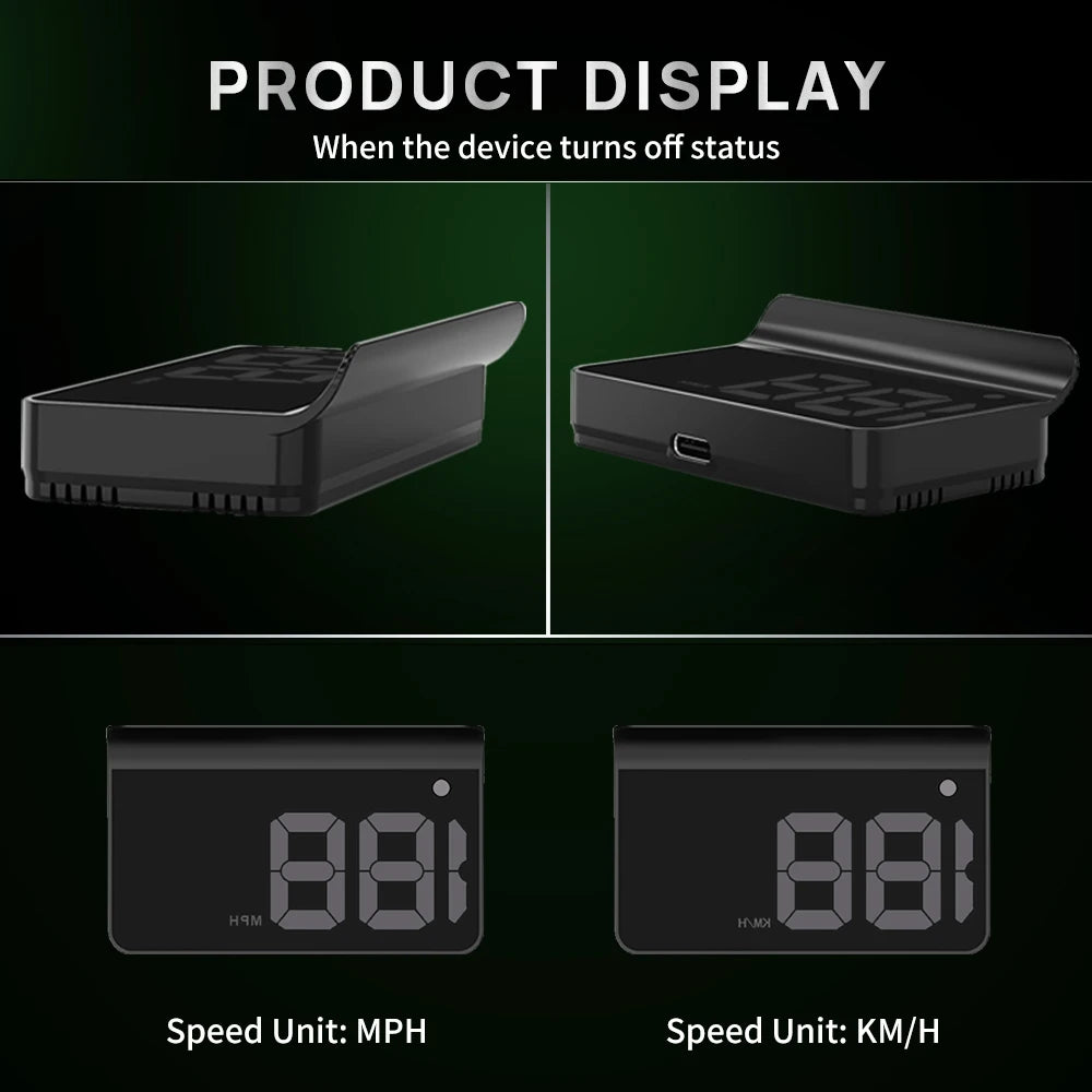 HUD Head-up Display Car GPS Digital Speedometer Universal ( Plug & Play ) USB PORT