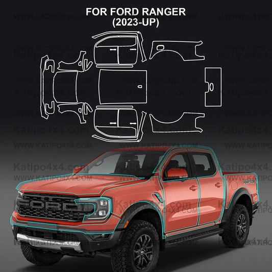 Car Pre-cut Paint Protection Film For Ford Ranger, Platinum, Wildtrak, Raptor, XL 2022+ . Self-Healing PPF  Anti-Scratch