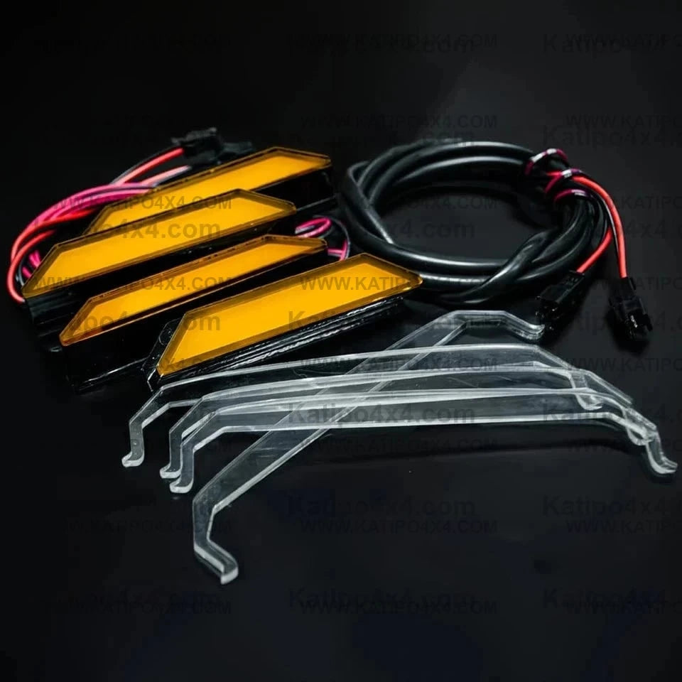 2022+ NEXT-GEN RANGER RAPTOR GRILL LIGHTS ( PERFECT FIT ) 4PC AMBER OR WHITE LED FRONT GRILLE LIGHT LAMPS
