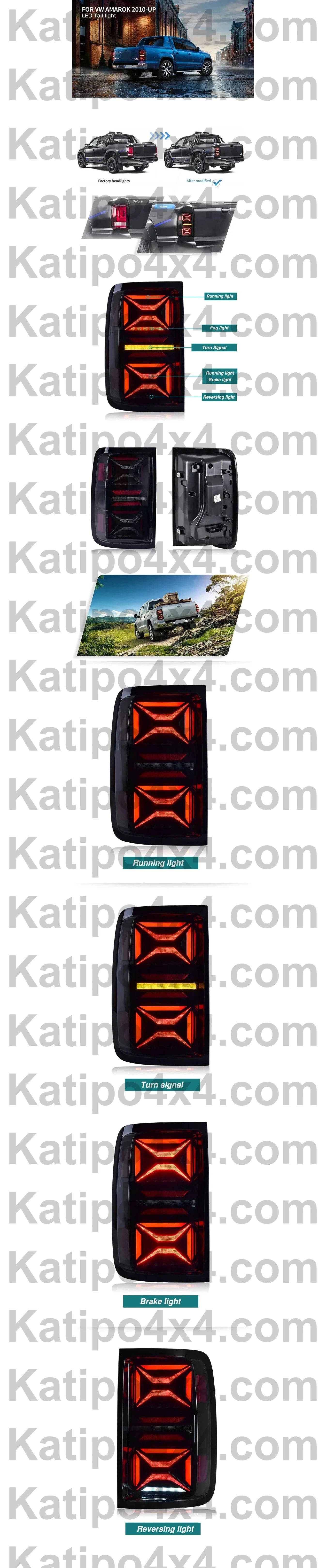 LED REAR LIGHTS  VW Amarok 2008-2022 , Sequential Turning Signal ( X-MEN DESIGN ) FREE WORLD-WIDE SHIPPING