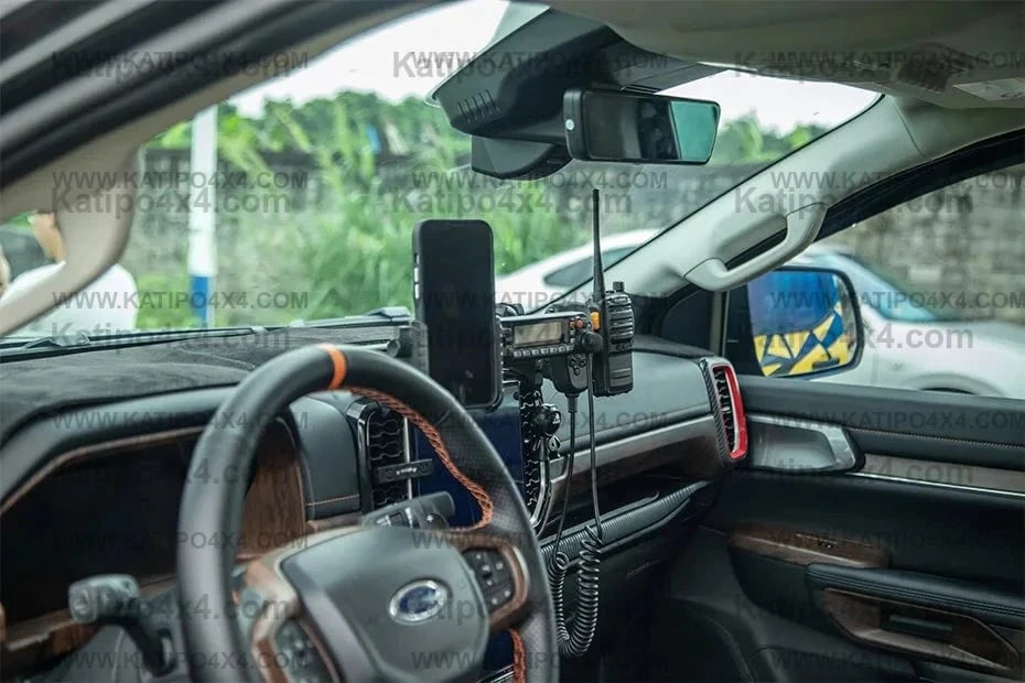 NEXT-GEN FORD RANGER & RAPTOR Center console CELL PHONE, UHF HOLDER , GOPRO Mounting Bracket