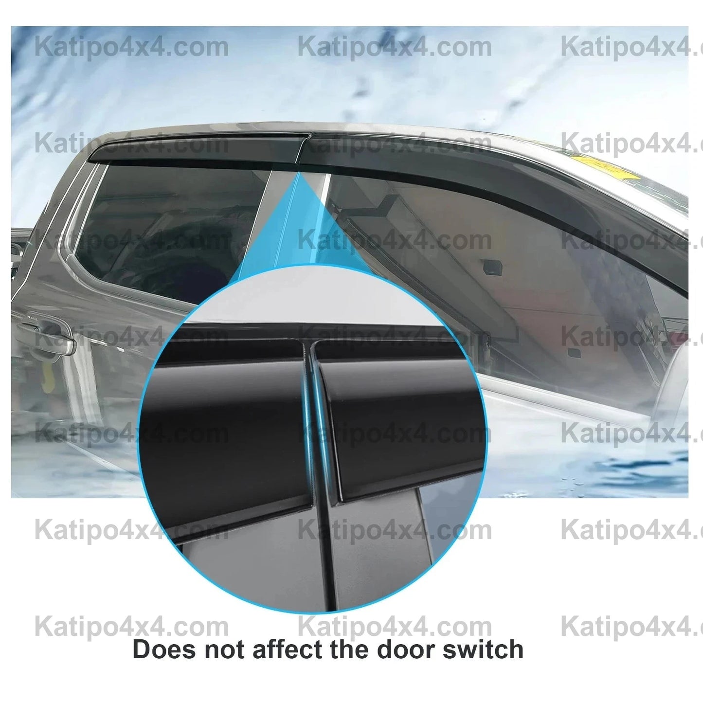 Ford Ranger & Raptor Next-Gen 2022+ Double Cabin Model Weather Shield Sun Rain Guard 4PCS