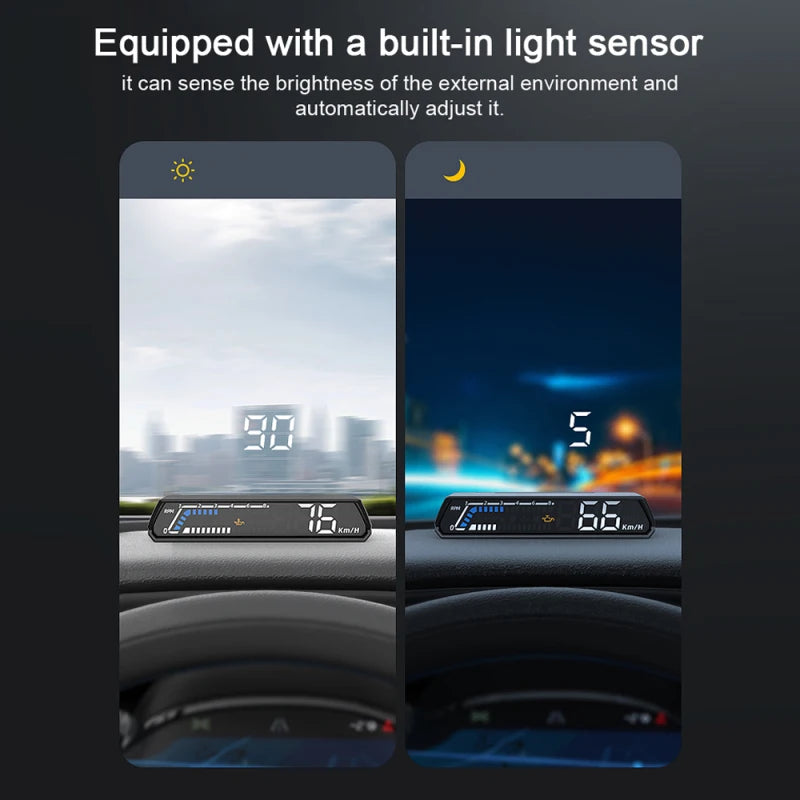 HEADS UP DISPLAY: Car Speedometer Digital Display Car Speed Voltage Oil Consumption Water Temperature Meter Multifunctional Display