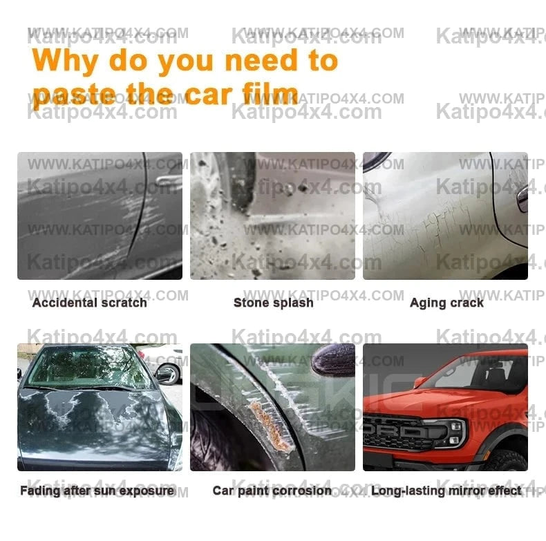 Car Pre-cut Paint Protection Film For Ford Ranger, Platinum, Wildtrak, Raptor, XL 2022+ . Self-Healing PPF  Anti-Scratch
