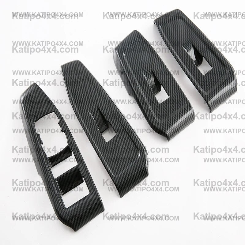 NEXT-GEN Ford Ranger 2023+   Carbon Fiber Car Window Lift Switch Button Cover Trim