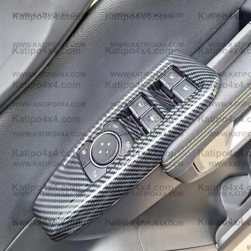 NEXT-GEN Ford Ranger 2023+   Carbon Fiber Car Window Lift Switch Button Cover Trim
