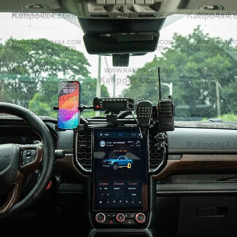 NEXT-GEN FORD RANGER & RAPTOR Center console CELL PHONE, UHF HOLDER , GOPRO Mounting Bracket