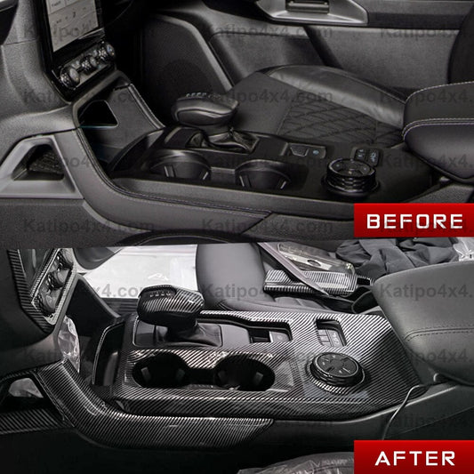 NEXT-GEN RANGER / EVEREST / RAPTOR Carbon Fiber Color Center Console Gear Shift Panel Cover