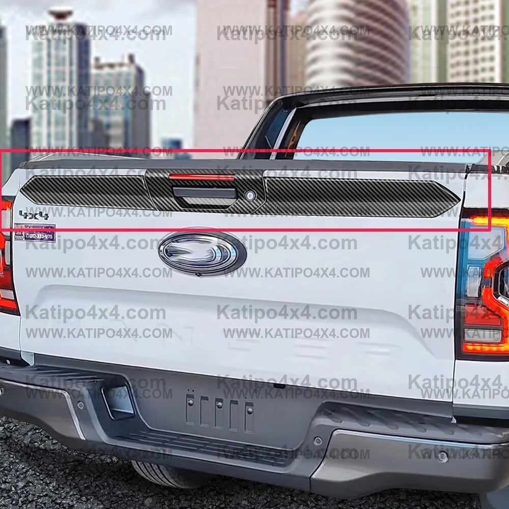 NEXT-GEN Ford Ranger 2023+ Black OR Carbon Fiber Rear Trunk Handle & trim Covers