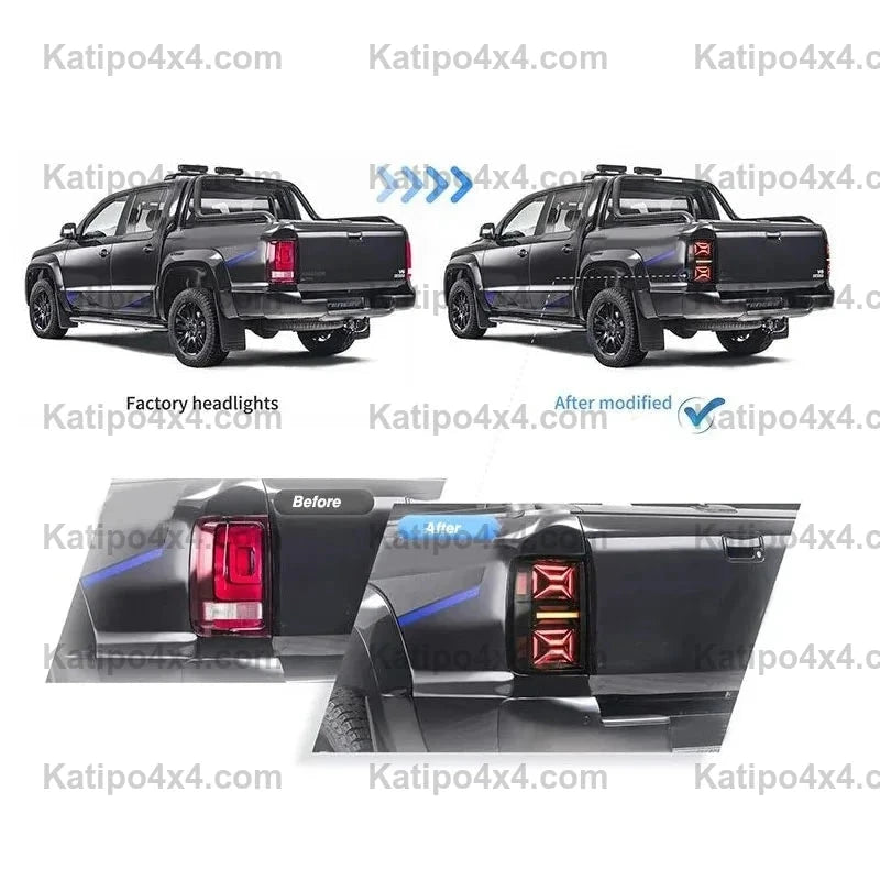 LED REAR LIGHTS  VW Amarok 2008-2022 , Sequential Turning Signal ( X-MEN DESIGN ) FREE WORLD-WIDE SHIPPING