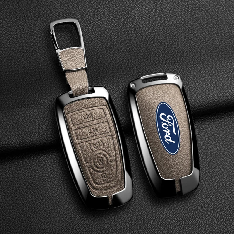 Premium key fob Cover in Alloy & Leather for 2022+ FORD RANGER, EVEREST & RAPTOR ( FREE WORLDWIDE SHIPPING )