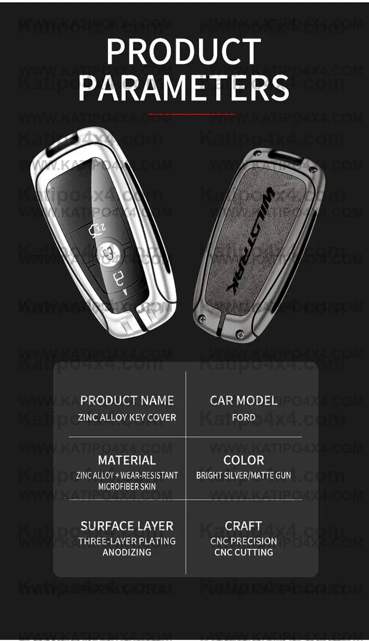WILDTRAK: Zinc Alloy Car Key Fob Case For Ford Ranger, Everest and Raptor ( FREE WORLDWIDE SHIPPING )