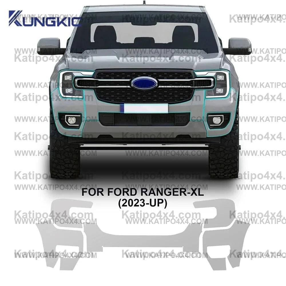 Car Pre-cut Paint Protection Film For Ford Ranger, Platinum, Wildtrak, Raptor, XL 2022+ . Self-Healing PPF  Anti-Scratch