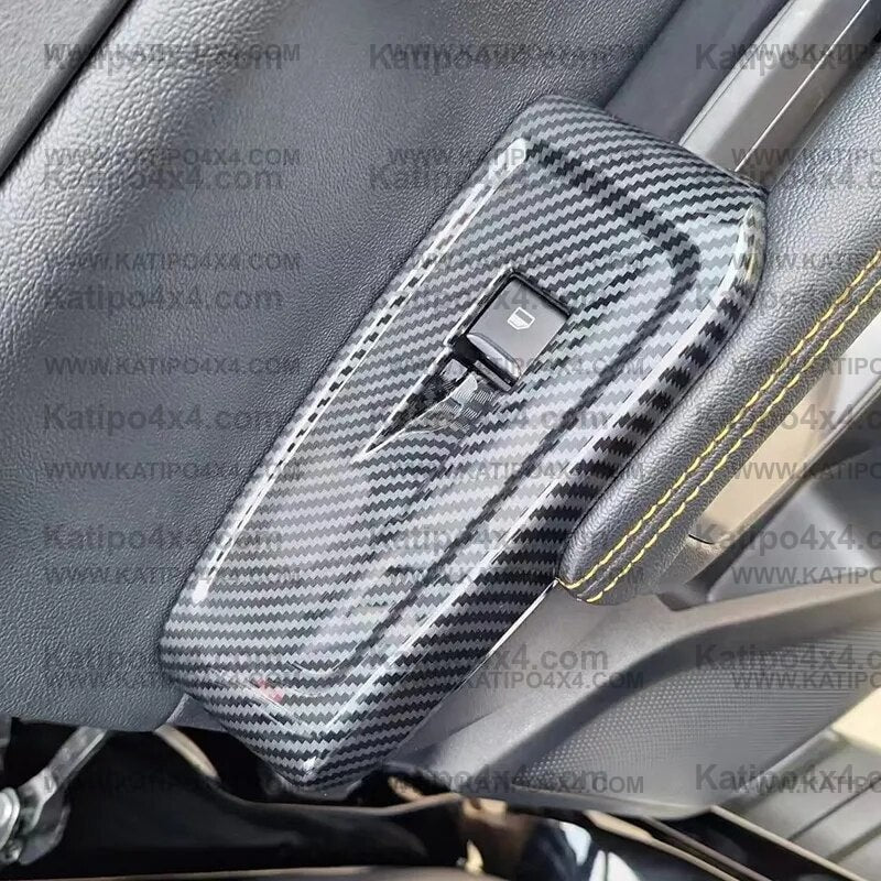 NEXT-GEN Ford Ranger 2023+   Carbon Fiber Car Window Lift Switch Button Cover Trim