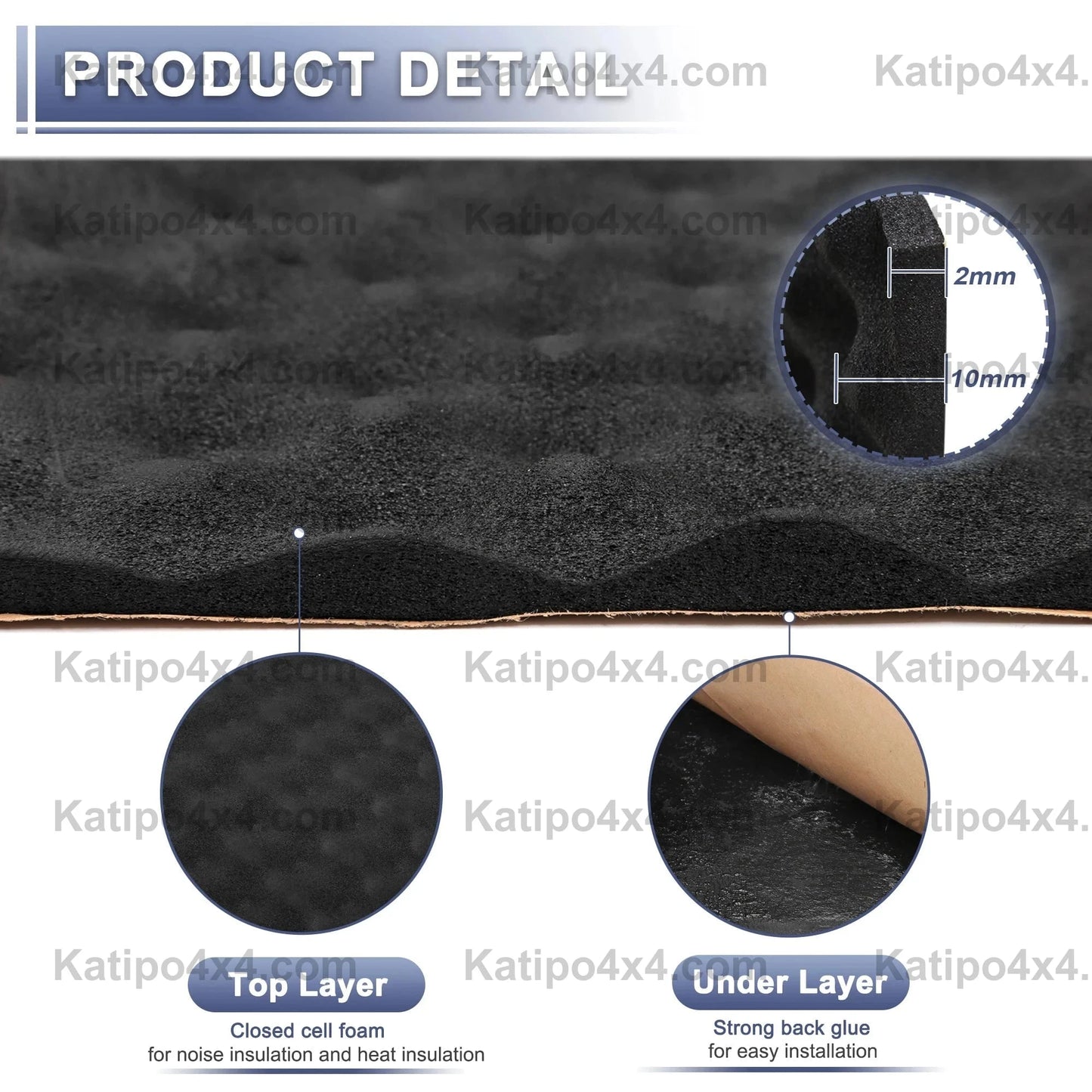 Sound Deadening Mat Wave Foam, 50cmx200cm 10.76sqft  ( FREE WORLDWIDE SHIPPING )