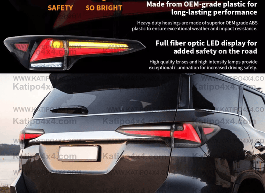LED Taillights For Toyota Fortuner 2017-2019 w/Sequential Indicator