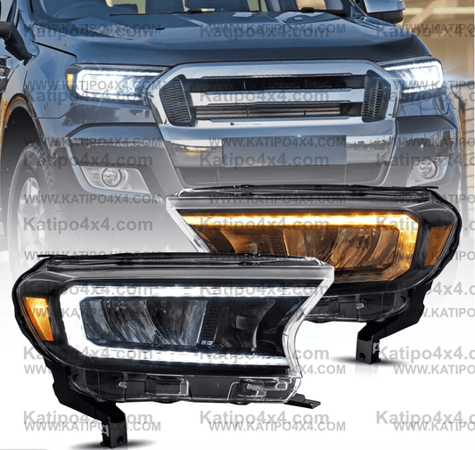 ( ROAD LEGAL LED HEADLIGHTS  ) FORD RANGER, EVEREST & RAPTOR (2015-2022) - ( FREE WORLD WIDE SHIPPING )