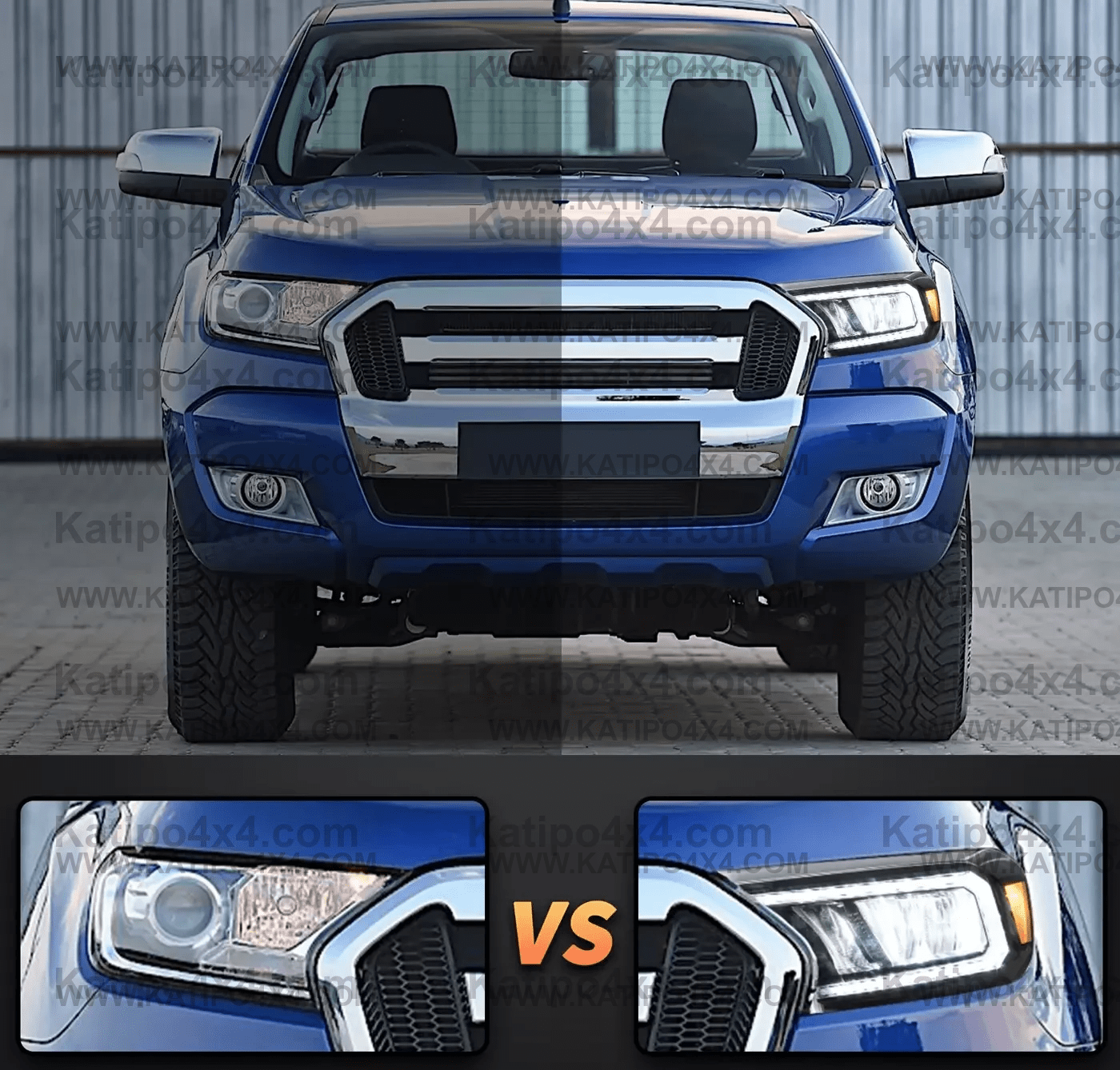( ROAD LEGAL LED HEADLIGHTS  ) FORD RANGER, EVEREST & RAPTOR (2015-2022) - ( FREE WORLD WIDE SHIPPING )