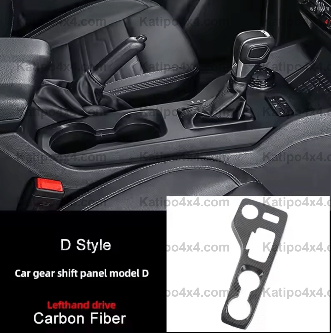 NEXT-GEN Ford Ranger 2023+ Carbon Fiber Central  Gear Shift Panel water cup holder Panel trim RHD & LHD