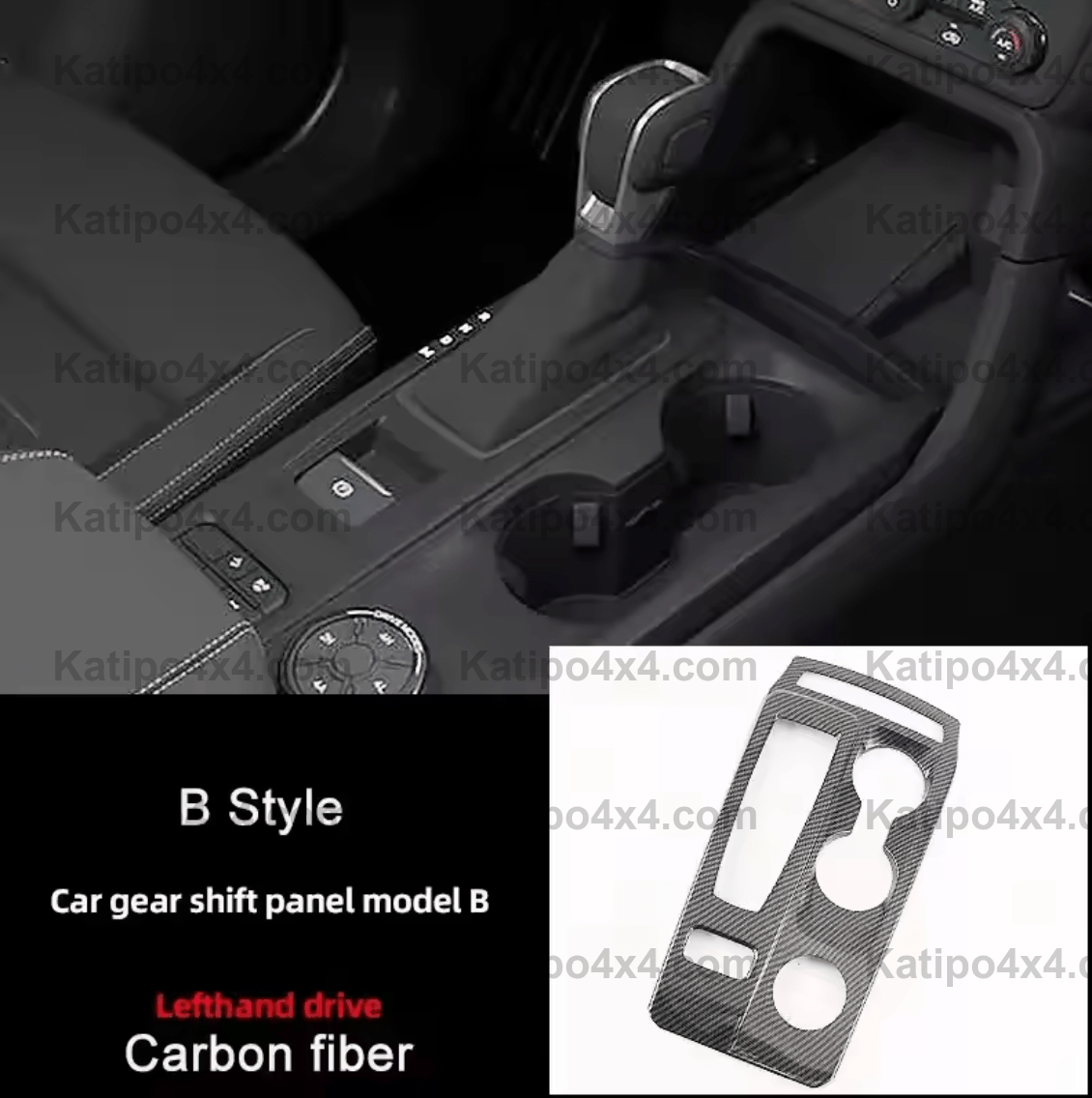 NEXT-GEN Ford Ranger 2023+ Carbon Fiber Central  Gear Shift Panel water cup holder Panel trim RHD & LHD