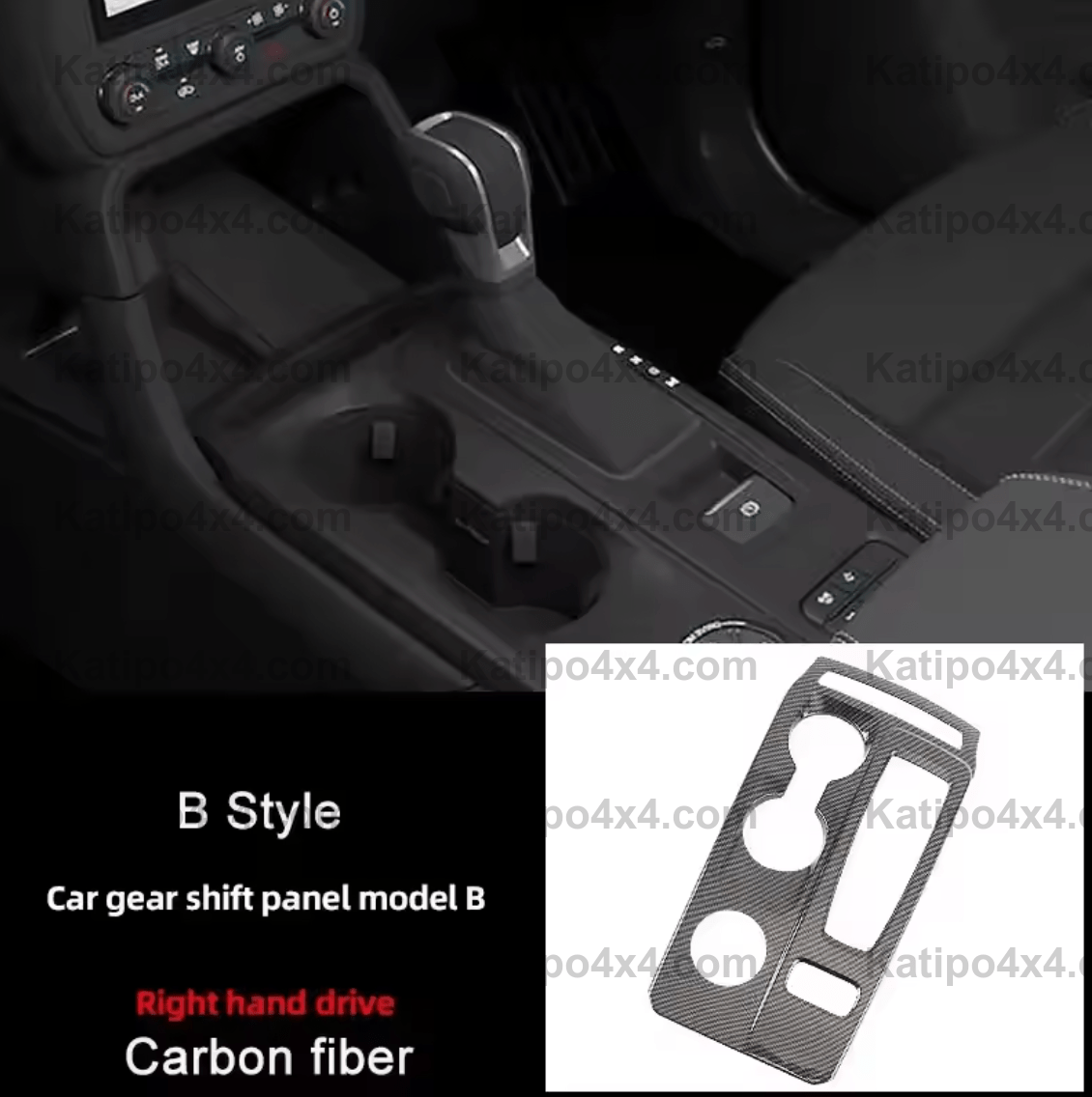 NEXT-GEN Ford Ranger 2023+ Carbon Fiber Central  Gear Shift Panel water cup holder Panel trim RHD & LHD