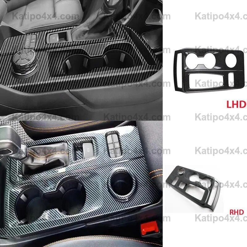 NEXT-GEN Ford Ranger 2023+ Carbon Fiber Central  Gear Shift Panel water cup holder Panel trim RHD & LHD