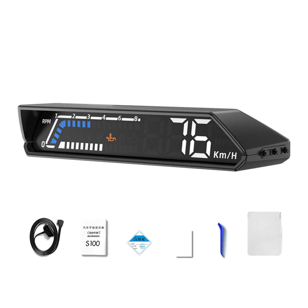 HEADS UP DISPLAY: Car Speedometer Digital Display Car Speed Voltage Oil Consumption Water Temperature Meter Multifunctional Display