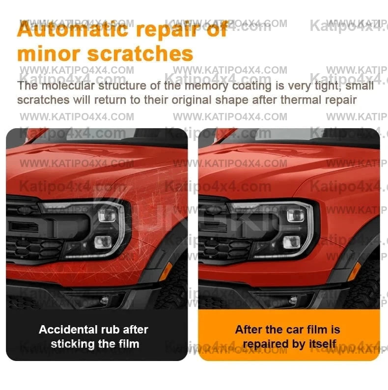 Car Pre-cut Paint Protection Film For Ford Ranger, Platinum, Wildtrak, Raptor, XL 2022+ . Self-Healing PPF  Anti-Scratch