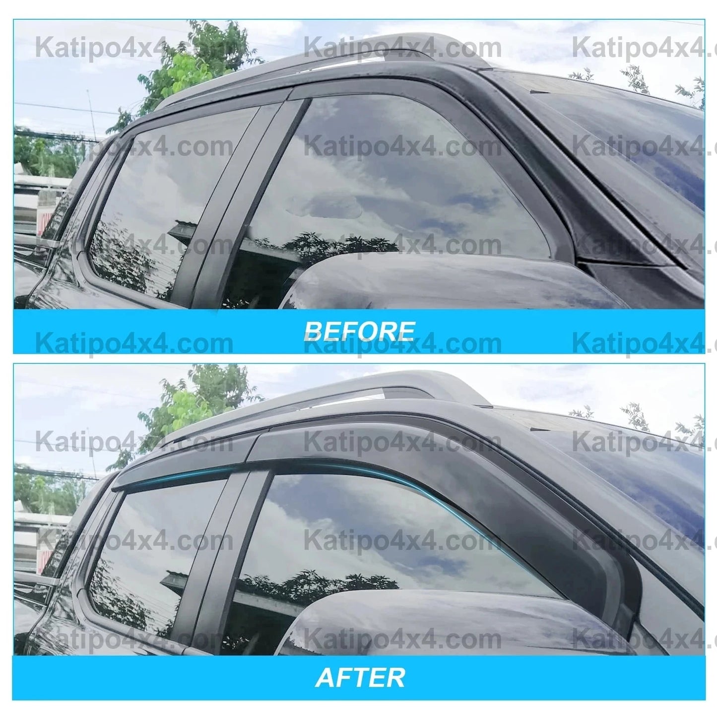 Ford Ranger & Raptor Next-Gen 2022+ Double Cabin Model Weather Shield Sun Rain Guard 4PCS