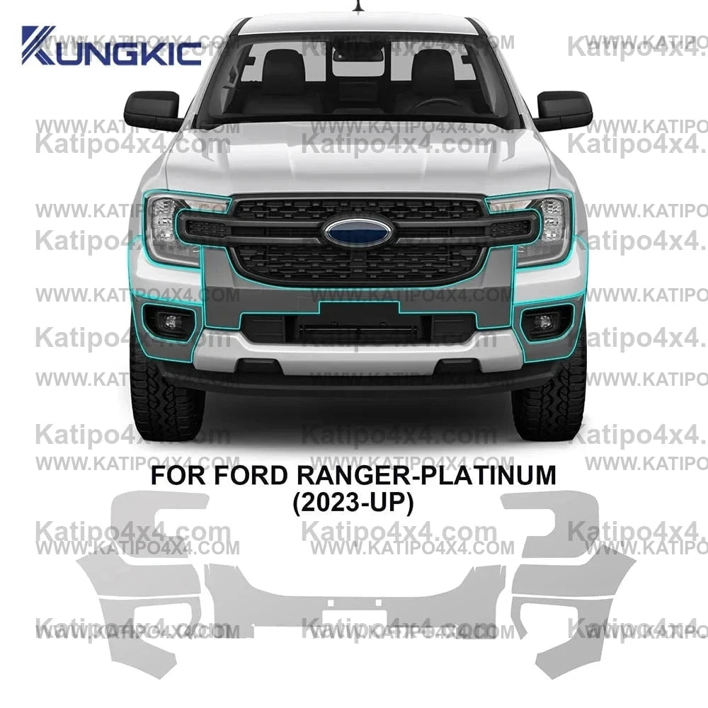 Car Pre-cut Paint Protection Film For Ford Ranger, Platinum, Wildtrak, Raptor, XL 2022+ . Self-Healing PPF  Anti-Scratch